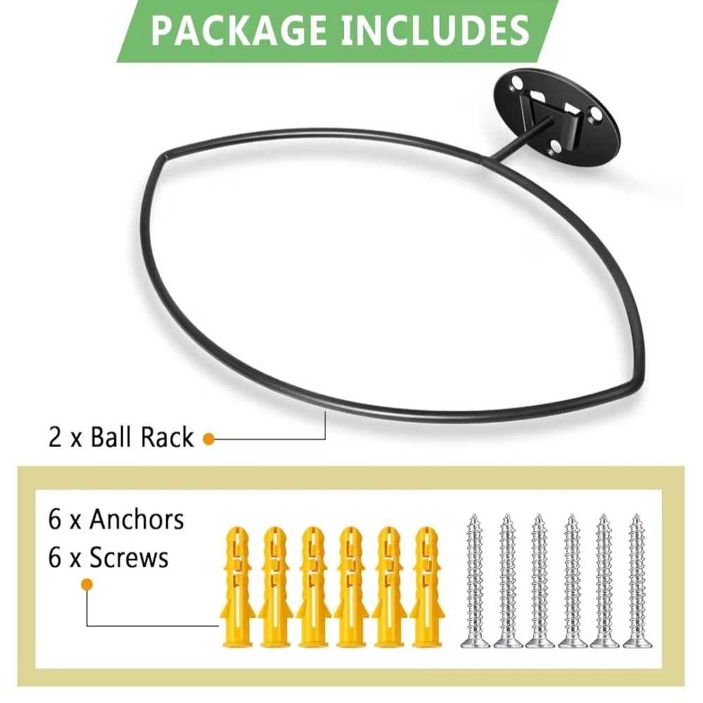 Football Wall Mount Display Rack- 2 Pack - Picture 4 of 6